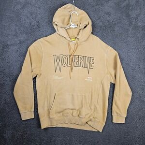 Darc Sport Marvel Wolverine Hoodie Mens Tan Yellow Graphic Pullover Sweatshirt